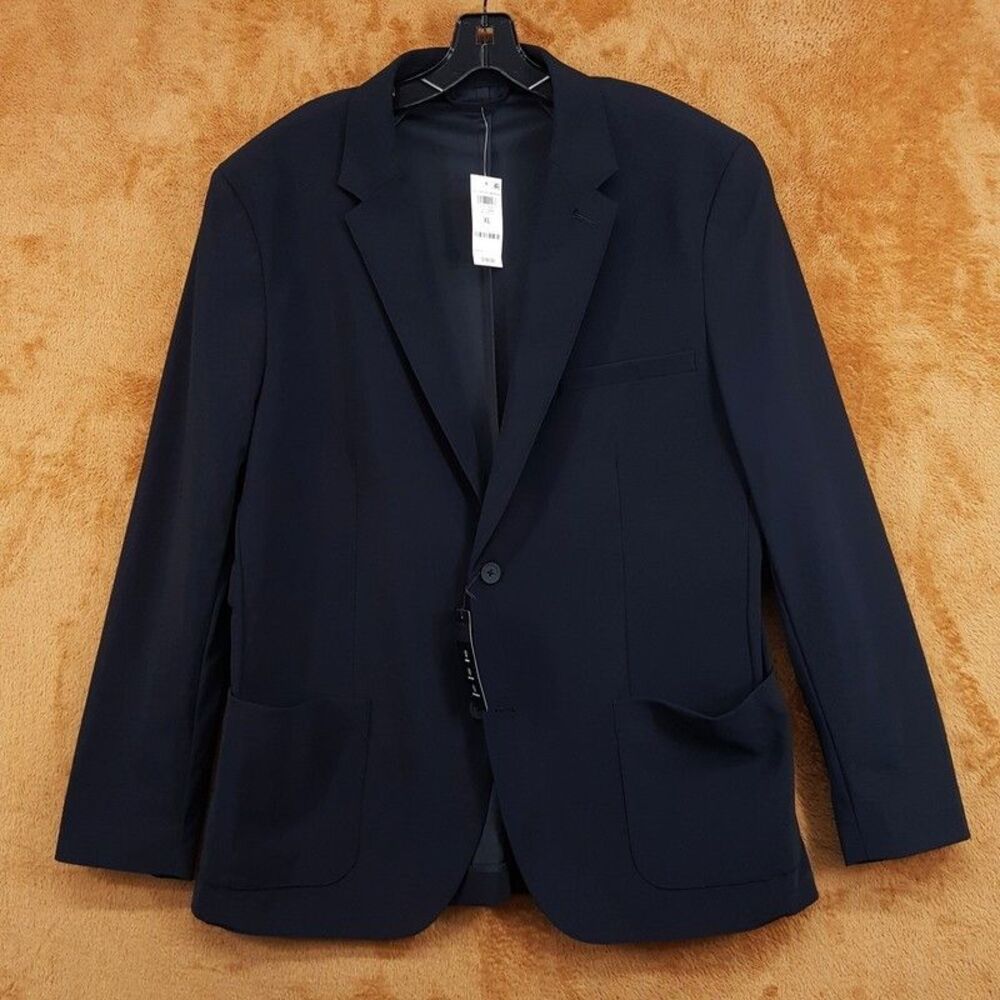 ALFANI Blazer Mens XXL Black Alfatech Two Button Notch Lapel Pocket Stretch $140